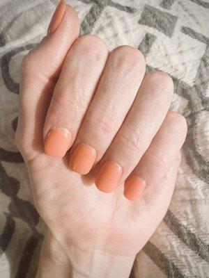 Dip powder manicure (after half a week of growth)