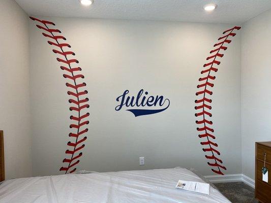 A young baseball player's room!