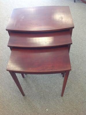 Set of 3 mahogany nesting tables