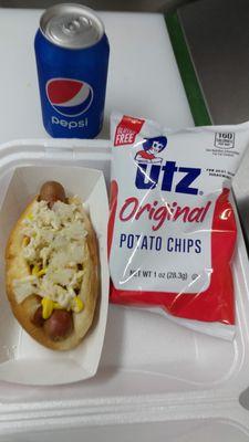 Brown Bag Meal 2-Hot Dogs, Chips and Drink $7.00