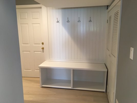 Custom mudroom built, Rye Brook