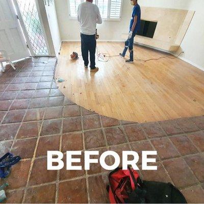 Rodriguez's Hardwood Flooring - before Hardwood flooring installation