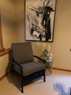 The new and improved mid century rocking chair with brand new cushions.