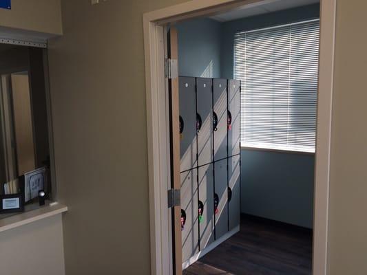 Changing room with lockers