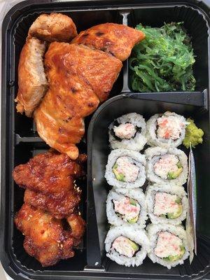 Salmon & Fried Sweet Chili Chicken Bento $10.99