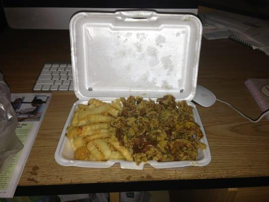 Chicken Gizzards with French Fries