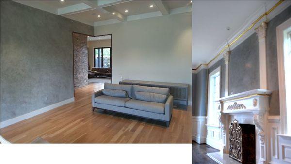 2 Color Italian Plaster in contemporary setting and Versailles Style home