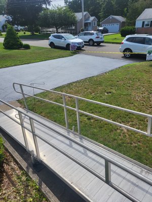 Driveway from the front door ramp.