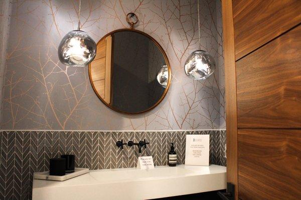 Guest bathroom lighting in custom home