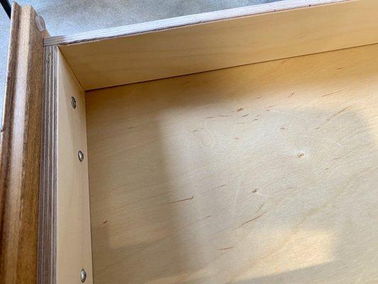 Kitchen drawers - before and after.  Garage storage room drawers.