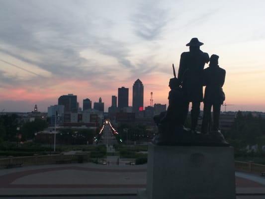 Sunset at Capitol square.