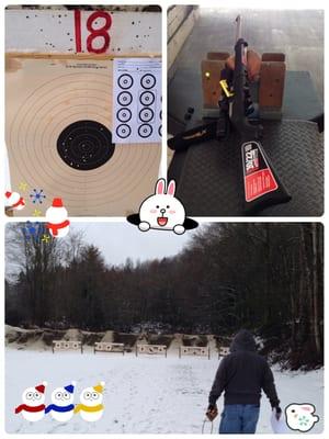 Day at the rifle range in the snow.