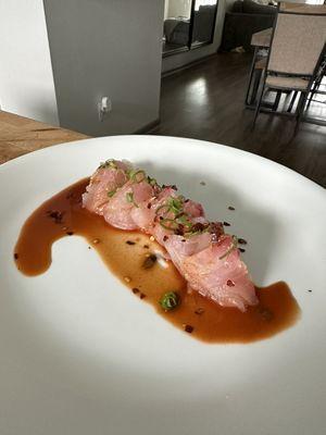 Fresh catch red snapper tataki.