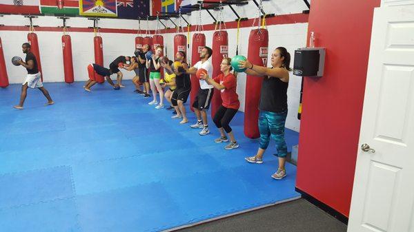 Kickboxing class at CIFC in Broomall