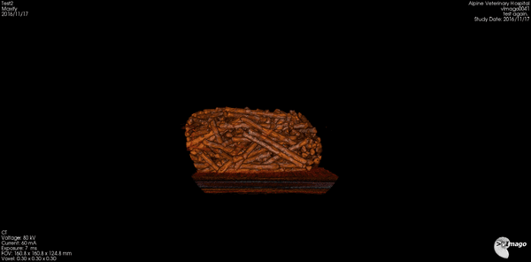 Fun 3D rendered CT of a bag of pretzels