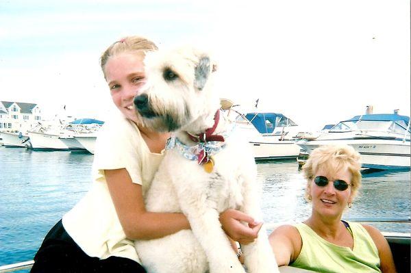 Wheaten Terrier Wendy with big sister