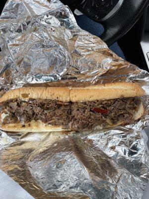 Pepper cheesesteak that was missing the cheese