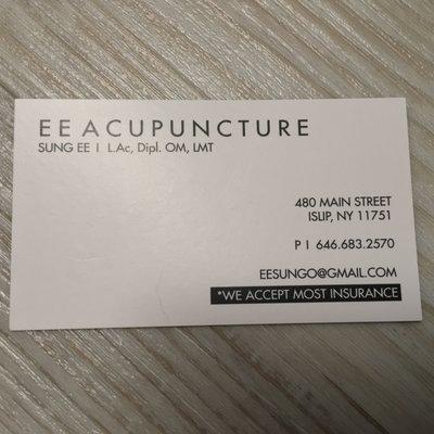 Business card with phone and email