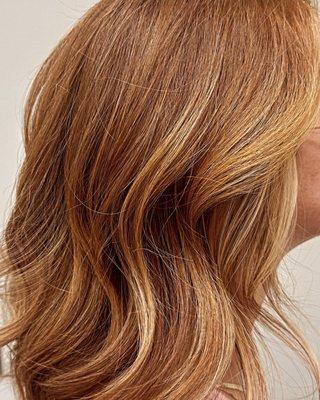 Baby blond highlights with gloss