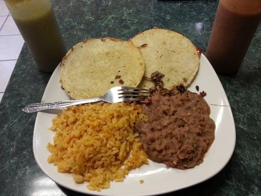 Suegras with rice and beans.