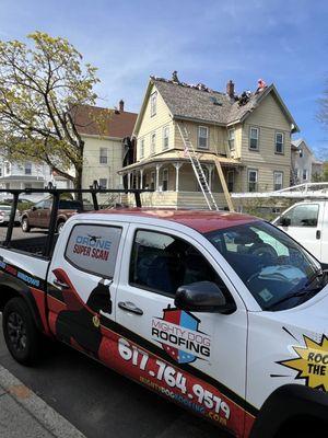 A new roofing system install in Malden