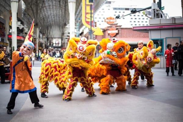 Grand opening lion dance