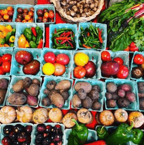 Summer produce at the Ann Arbor Farmer's Market at Kerrytown from Raindance Organic Farm