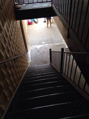 Typical stairwell at noonish on a weekday.