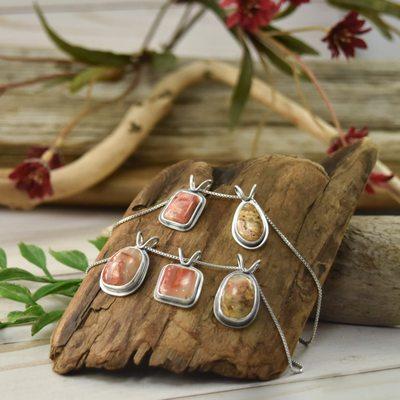 Lake Superior Agate Drop Pendants