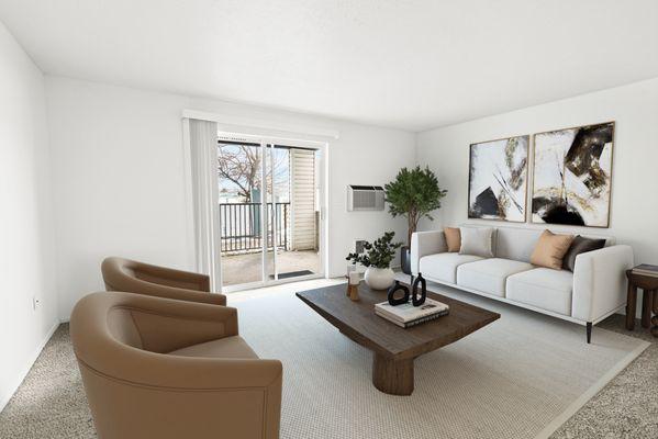 Living Room at North Pointe Apartments