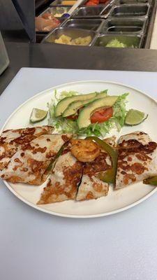 Friday's special 
Shrimp quesadilla and fish taco