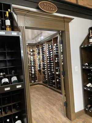 Our temperature and humidity controlled wine cellar! This is where the rare and high end finds are stashed! Come take a tour of pure bliss!