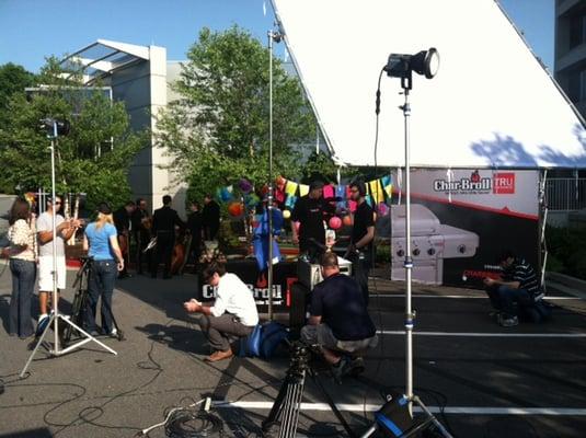 Outdoor shoot at The Weather Channel studio in Atlanta.