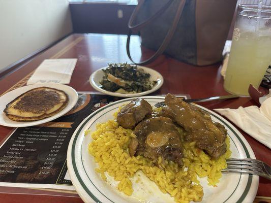 Oxtails rice greens and corn read