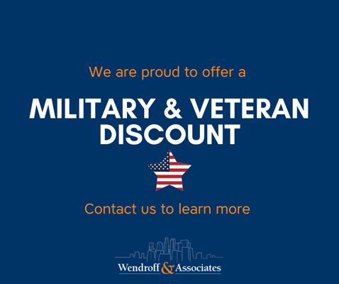 We offer a 10% discount to Veterans. Please contact us for more information.