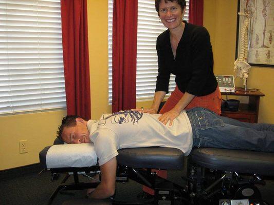 Dr. Gwen Pillow with a happy patient!