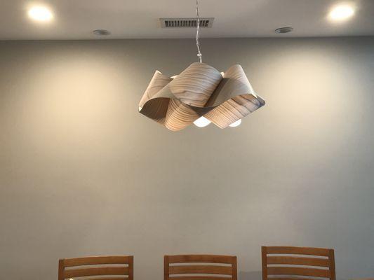 Pendant light installation.