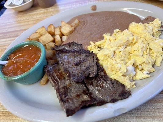 Steak and eggs