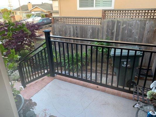 Customized, fabricated and powder coated railing.