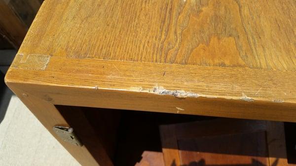 Japanese step tansu - door broken off and top is scratched.  Barely covered in light bubble wrap.