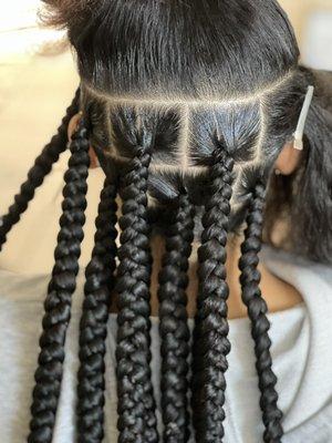 Large Knotless box braids