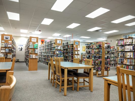 "study tables".  No outlets but they're not terrible to study at for a small town!