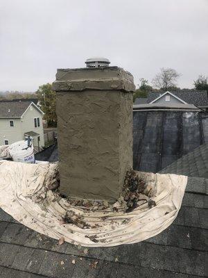 Existing chimney repaired