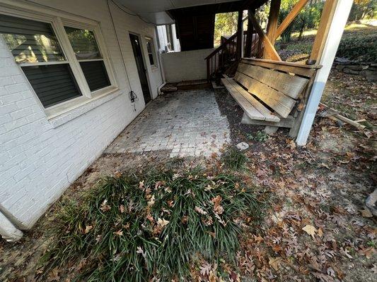 Patio restoration before picture