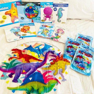 Dinosaur and mermaid Mylar balloons are a hit