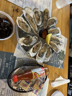 Raw oysters