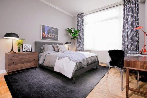 A bedroom in a luxury NYC apartment at The Grand Tier in Upper West Side Manhattan