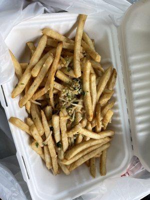 Garlic herb cheese fries $7 - way too expensive for very little garlic herb cheese topping. Will not get again.