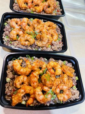 Cajun Shrimp over Dirty Rice