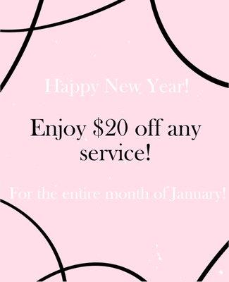 $20 off for the entire month of January!